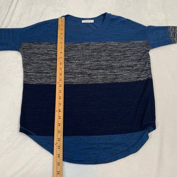 Rag & Bone blue gray color block lightweight crewneck long sleeve sweater - Picture 10 of 10